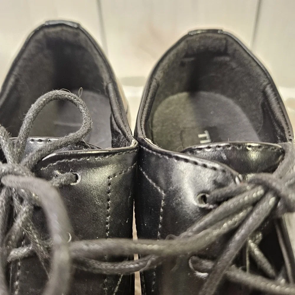 Tim Evans Black Faux Croc Square Toe Dress Shoes 8 Business Dark Acacemia Formal